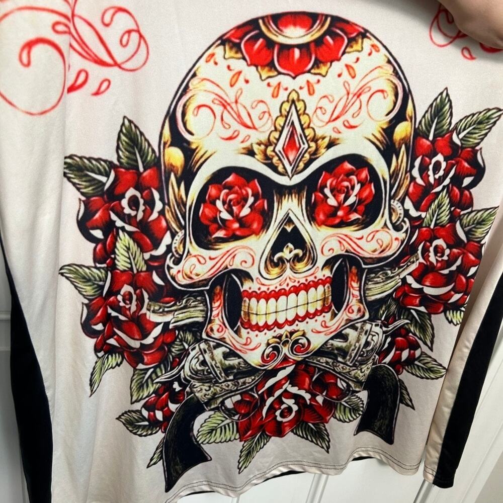 Sugar Skull Tank Dress 5XL Plus Cutout Spine Back Gothic Dia De Los Muertos Rose - Picture 10 of 10